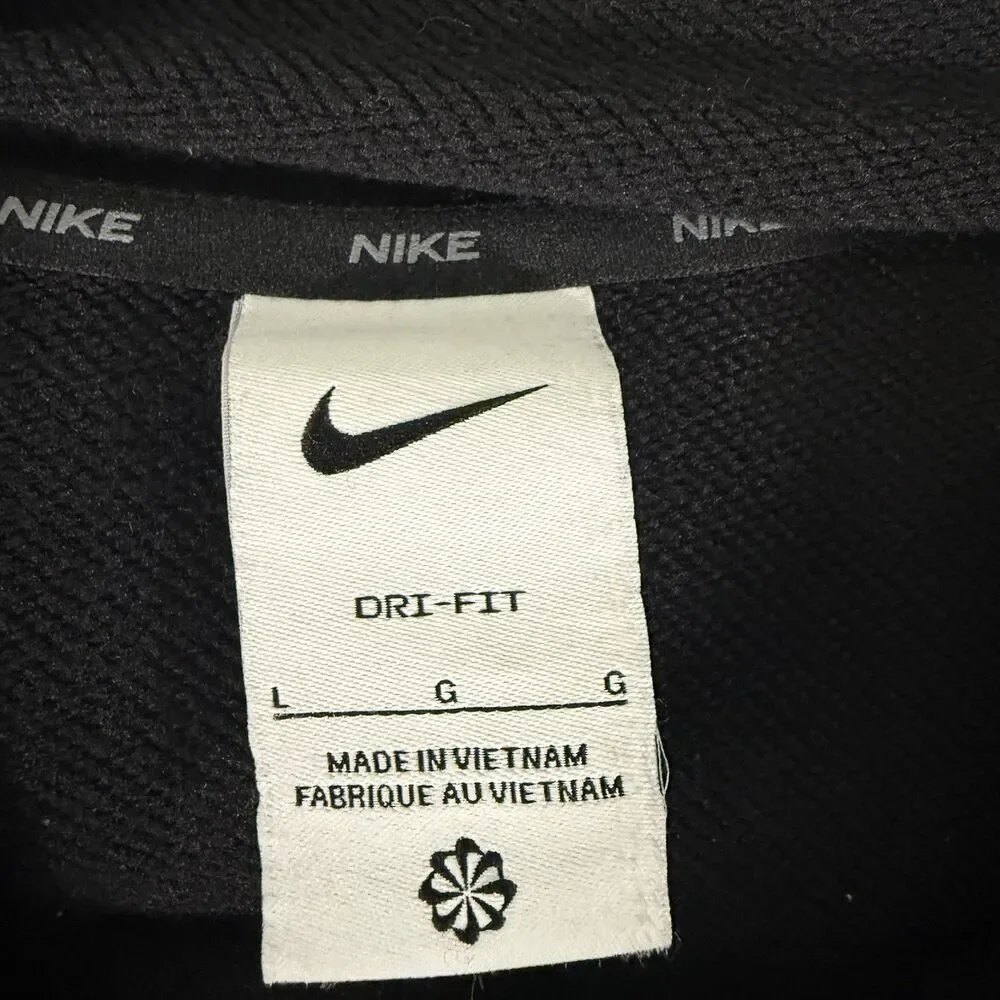 Nike Sweatshirt Men's Large Black Pullover Hooded Long Sleeve Pocket Flowers